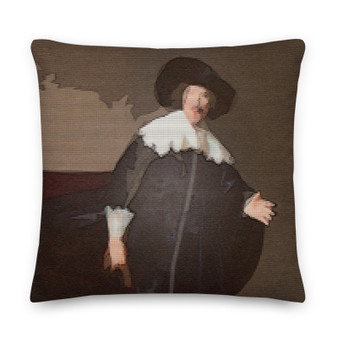 Rembrandt portrait brown, ochre and white Decorative Pillows art fashion and design