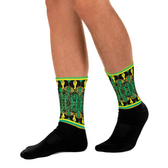 Klimt Green Yellow Bohemian Chic Socks