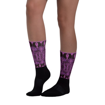on sale cool Klimt fancy Purple Black Bohemian Chic Socks by Neoclassical pop art online designer brand  store 