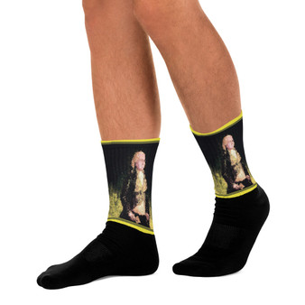 Goya Yellow Black art portrait socks