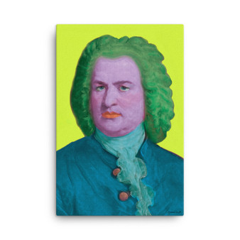 Johann Sebastian Bach Lime Green Blue Baroque Pop Portrait Print