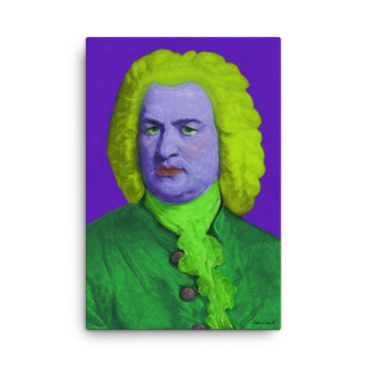 On Sale Johann Sebastian Bach |Baroque Pop Art Portrait in Purple Green Lime by Neoclassical Pop Art