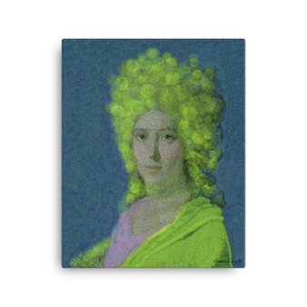 Louis David Green Blue Print on Canvas