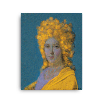 On Sale Jacques-Louis David Blue Yellow Print on Canvas by Neoclassical Pop Art