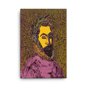 El Greco Pop Poet Portrait Lavender Purple Yellow Print on Canvas