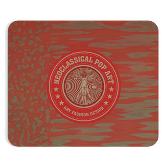 Da Vinci Vitruvian Man Abstract Orange Mousepad