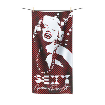 On Sale  Marilyn Monroe Pop Portrait Black Red  White Decorative Bath Towel by Neoclassical Pop Art