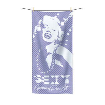 On Sale  Marilyn Monroe Pop Portrait Lilac White Decorative Bath Towel by Neoclassical Pop Art