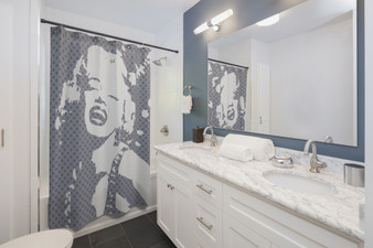 Marylin Monroe Grey and White Shower Curtains