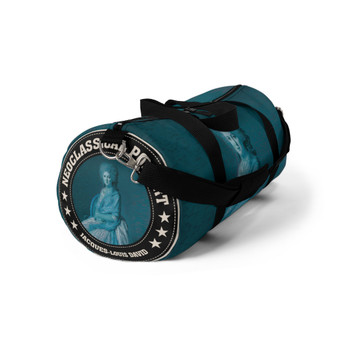 Blue Oxford-canvas duffel bag with Jacques-Louis David portrait artwork
