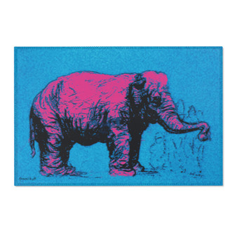 Rembrandt An Elephant Pink Blue Area Rugs
