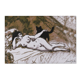 Manet La femme au chat Area Rugs
