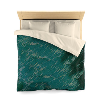 Blue Green Abstract Microfiber Duvet Cover
