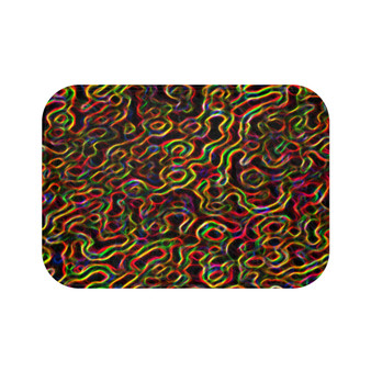 Neon Light Black Yellow Red Green Abstract Bath Mat