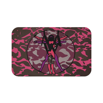 Da Vinci Brown Punch Pink Vitruvian Sapace Man Bath Mat