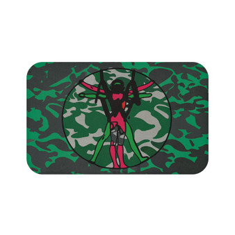 Da Vinci Green Red Gray Vitruviuan Space Man Bath Mat