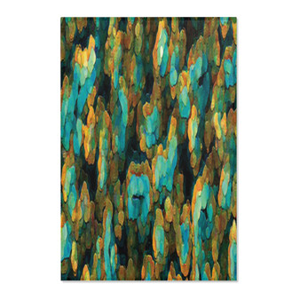 Abstract Green Orange Area Rugs