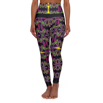 Da vinci Alexander the Great Neon Cross High Waisted Yoga Leggings