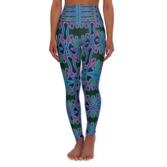 Da Vinci Blue Cross High Waisted Yoga Leggings