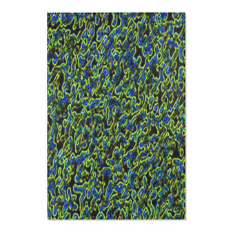 Abstract Blue in Green Area Rugs