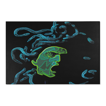 Caravaggio Medusa Black Green Blue Area Rugs