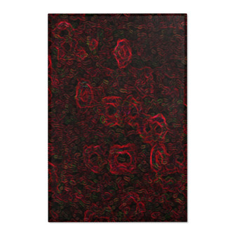 For Abstract Red Black Abstract Roses Area Rugs