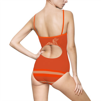 Orange Greek Warrior Women's One-piece Swimsuit