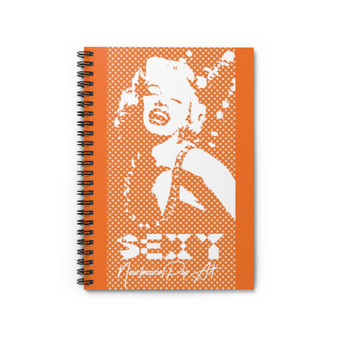 Marylin Monroe orange and white Portrait Spiral Notebook Ruled Line