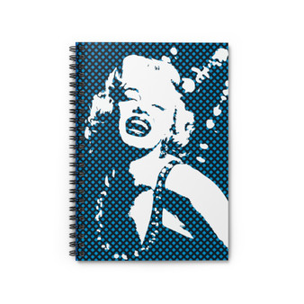 Marylin Monroe blue and white Portrait Spiral Notebook Ruled Line