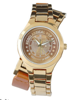 Da Vinci Brass Art Women's Wraparound Gold Watch