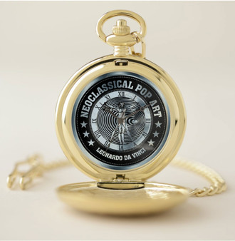 Da Vinci Light Blue Gold Gold Pocket Watch