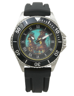 Rembrandt Warrior Men's Stainless Steel Black Rubber Strap Watch