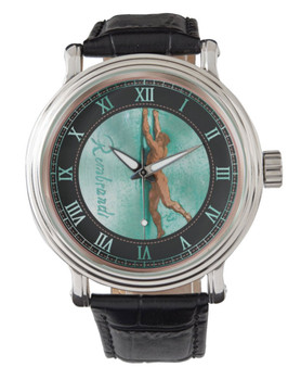 Rubens Men's Vintage Black Leather Strap Watch