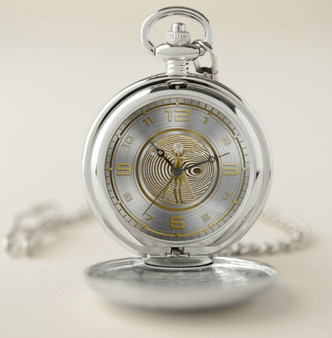 Da Vinci Vitruvian Man Silver Pocket Watch