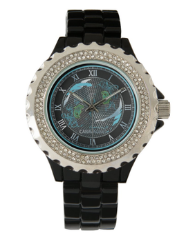 Caravaggio Medusa Women's Rhinestone Black Enamel Watch