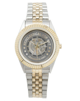 Vitruvian Man Unisex Two-Tone Silver Gold Bracelet Watch