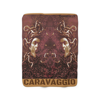 Caravaggio Medusa artwork on a soft sherpa fleece blanket