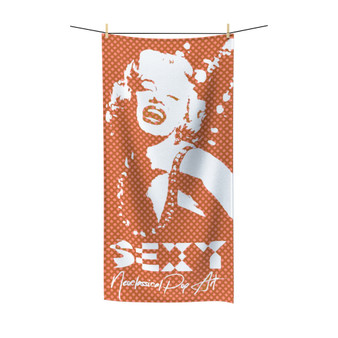 Marylin Monroe Pop Portrait Orange Decorative Bath Towels