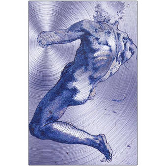 On Sale Michelangelo Male Nude Purple Man Print on Metal  by Neoclassical Pop Art