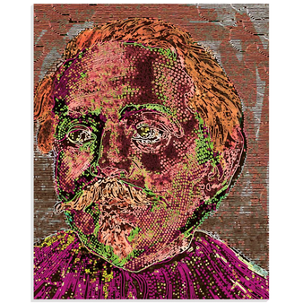 Jacob Jordaens Orange pink Bronze Pop Art Self Portrait Acrylic Prints