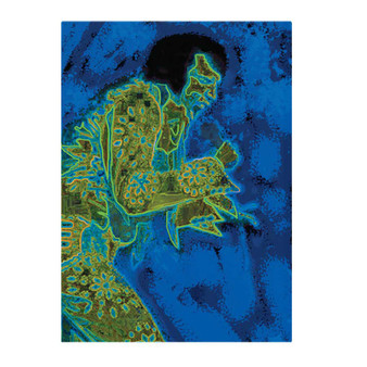 Elvis Presley King of Rock and Roll Blue Green Oil on Canvas painting