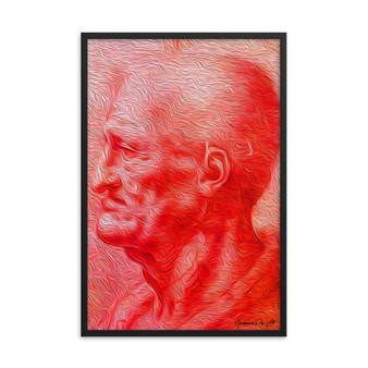 Leonardo Da Vinci red Portrait of an Old Man Framed poster by Neoclassical Pop Art 