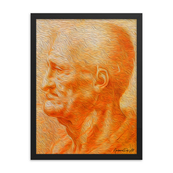 Leonardo Da Vinci Orange Portrait of an Old Man Framed poster