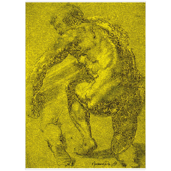 Sir Peter Paul Rubens Yellow Male Figure Kneeling Art Prints