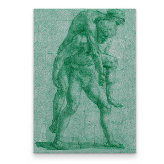 Raphael Green white Young Man carrying an Old Man on his back Oil on Canvas