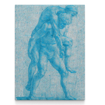 Raphael Light Blue Young Man carrying an Old Man on his back Oil on Canvas