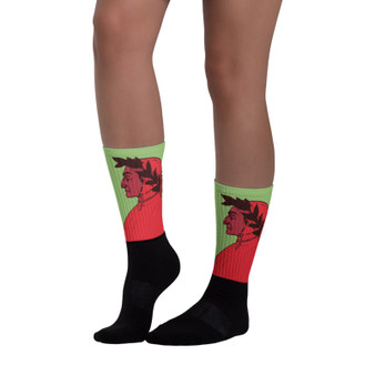 On Sale Sandro Botticelli red green art socks by Neoclassical pop art online brand store 