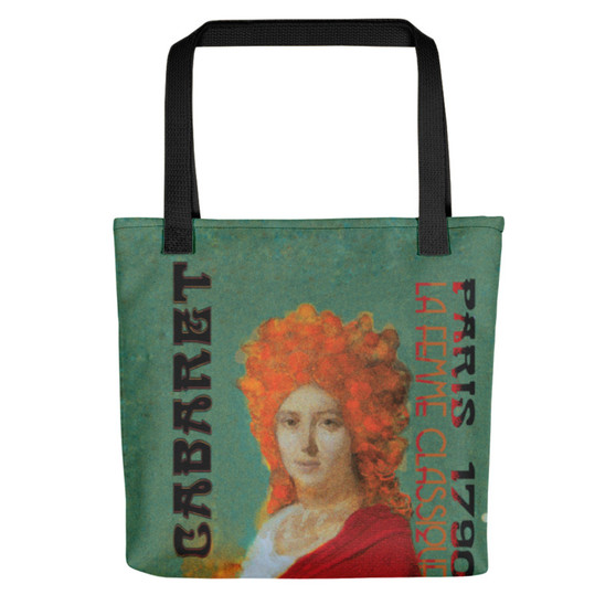 Jacques-Louis David Neoclassical trendy pop art Paris 1790 Cabaret green pink Tote bag 