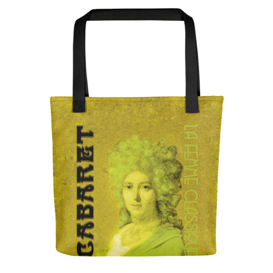 Jacques-Louis David Neoclassical pop art Paris 1790 Cabaret Yellow Tote bag on sale online for woman and man 