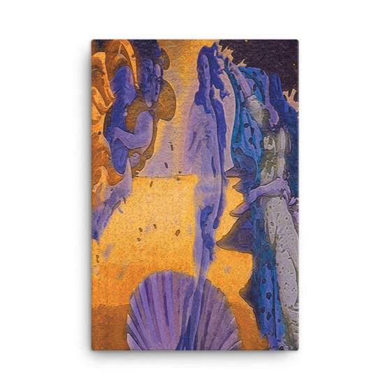 Botticelli The Birth of Venus Amber Lilac & Purple Pop Print on Canvas